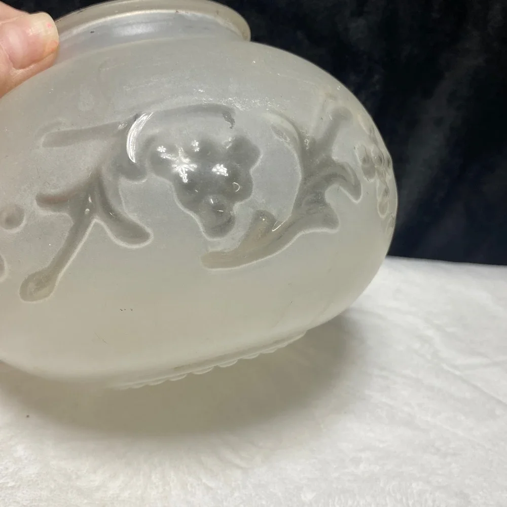 Frosted‎ Glass Lamp Shade Floral Etched Globe Fixture Replacement Part